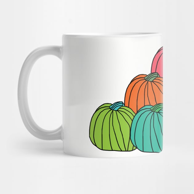 Rainbow Colored Pumpkin Pile by ellenhenryart